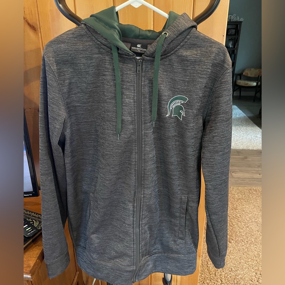 Colosseum Gray and Green Men's Hoodie